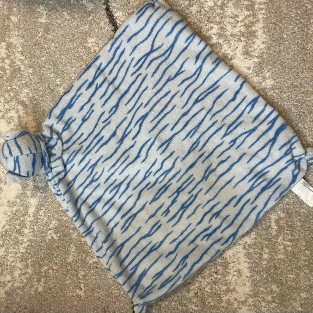 Angel Dear Blue and‎ White Striped Tiger Lovey blanket